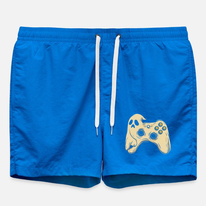 Ghost Pad Retro Arcade - Swim Trunks - cobalt blue