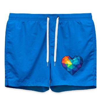 Coeur Low Poly - Amour - Saint-Valentin - Short de bain - cobalt blue - Devant