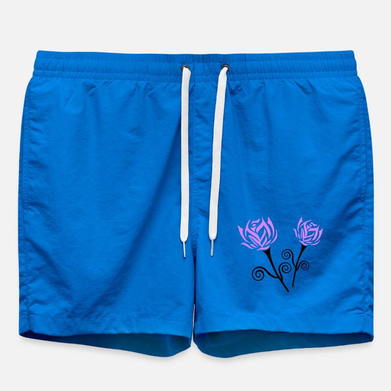 Roses - Swim Trunks - cobalt blue