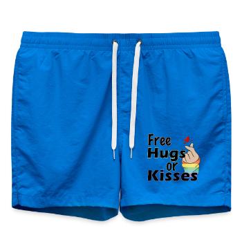csd, free hugs, kisses, lgbt - Badeshorts - Cobalt blue - Vorne