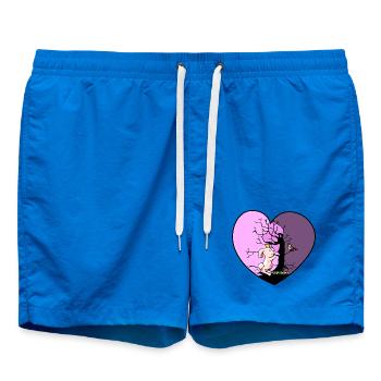 Heart Rabbit Fantasy Bird Kids Toddler Baby - Swim Trunks - cobalt blue - Front