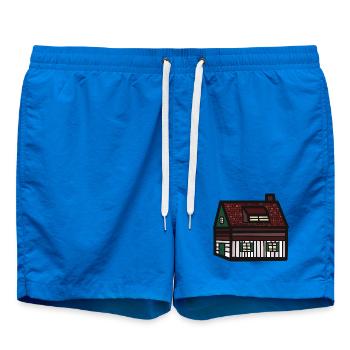 Tyrolean House Hut Cottage Building Real Estate - Swim Trunks - cobalt blue - Front