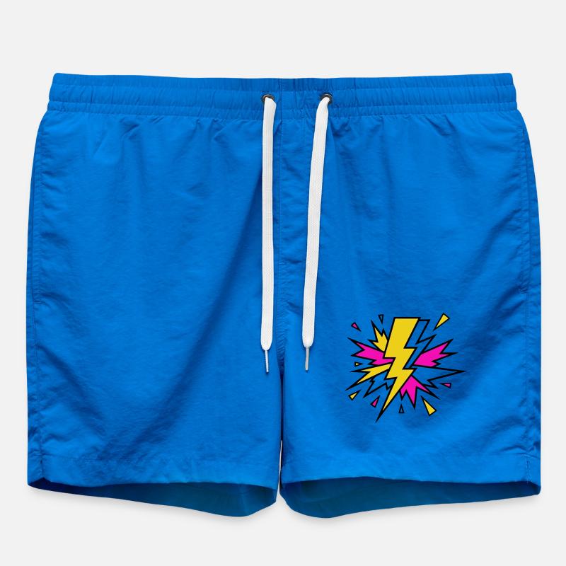 Yellow Beam Neon Explosion - Swim Trunks - cobalt blue