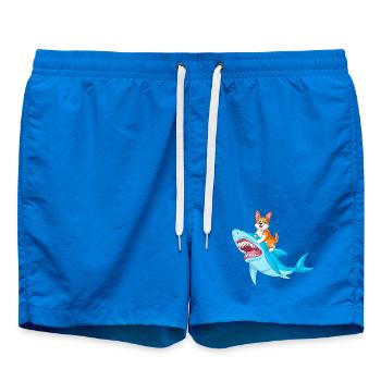Chemise drôle d’animal drôle de requin chevauché de corgi - Short de bain - cobalt blue - Devant