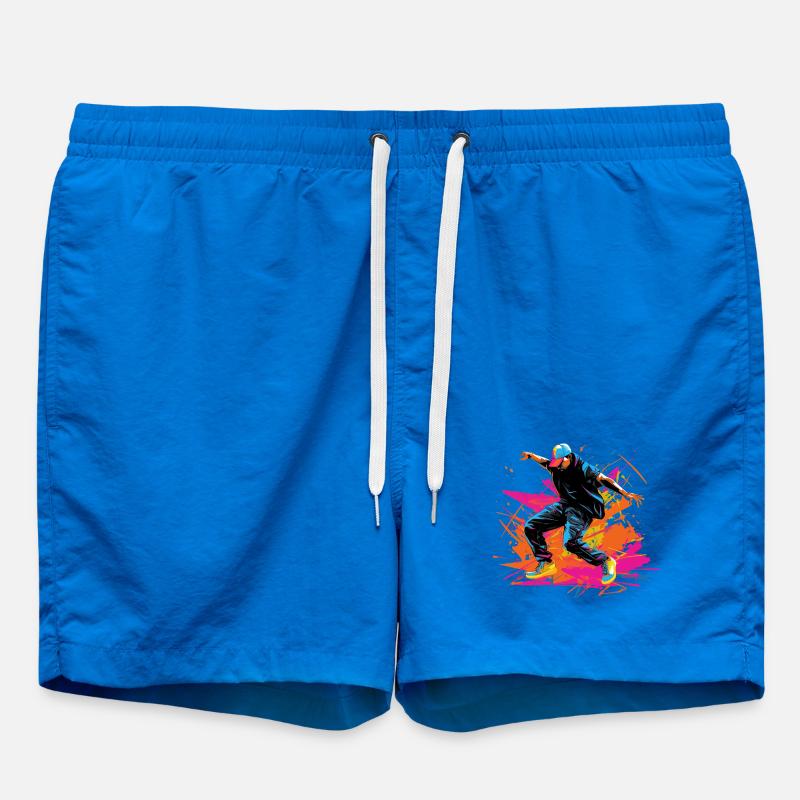 Retro B Boy Synthwave - Swim Trunks - cobalt blue
