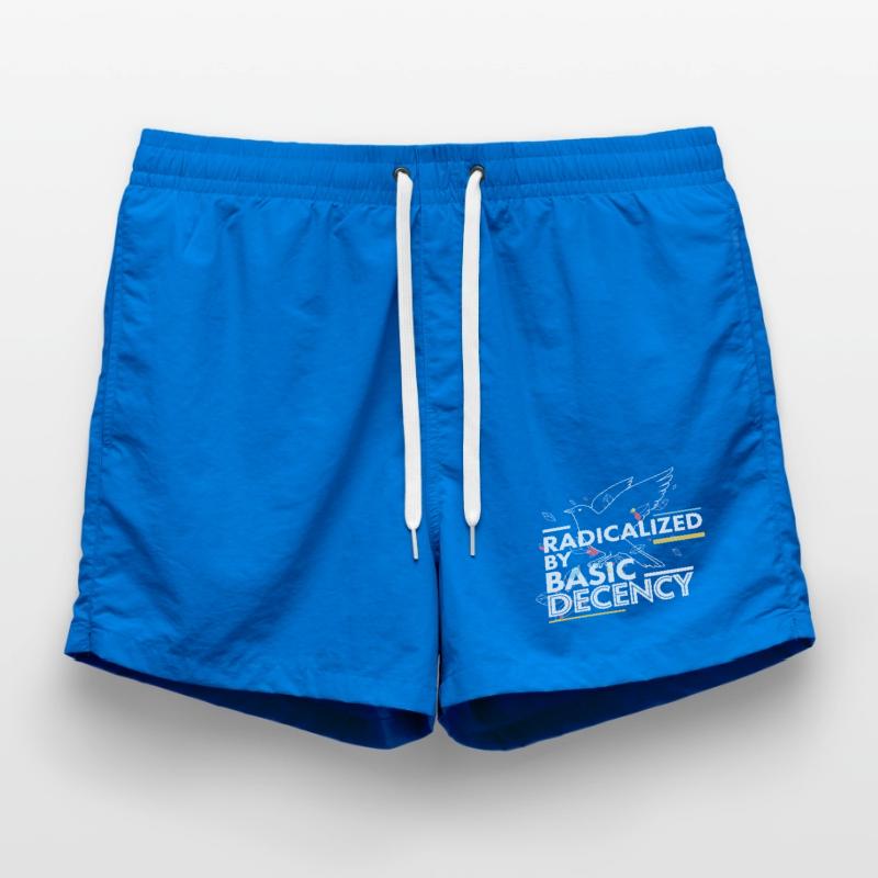 Radicalized by Basic Decency Statement Design Badeshorts