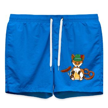 Fuchs Bier Bratwurst Brezel Bayern Fest Oktober - Badeshorts - Cobalt blue - Vorne