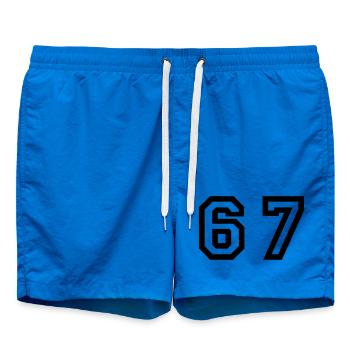 Number - 67 - Sixty Seven - Swim Trunks - cobalt blue - Front