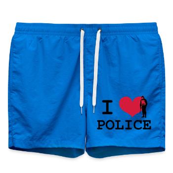 I Love Police - Badeshorts - Cobalt blue - Vorne