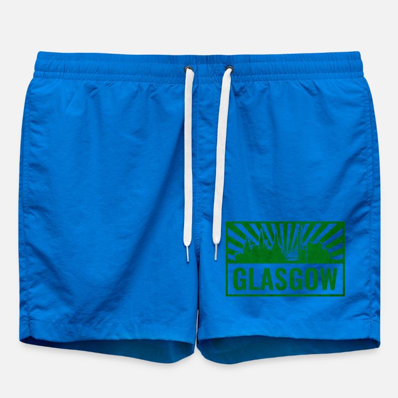 Glasgow Skyline Screen Printing - Swim Trunks - cobalt blue