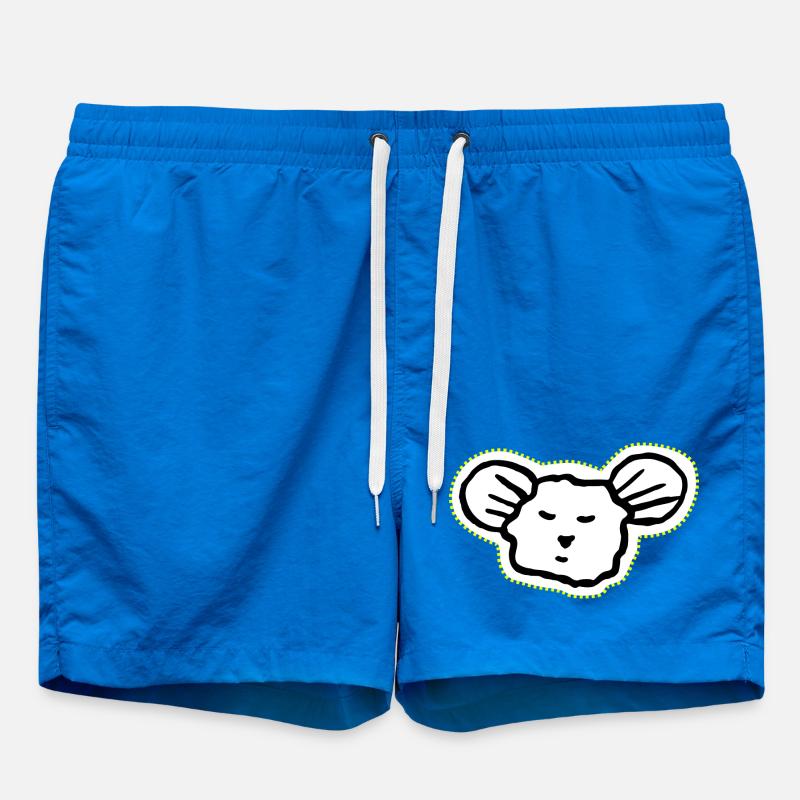 Cool, sleepy mouse face icon - Swim Trunks - cobalt blue