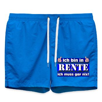 Ich bin in Rente – Ich muss gar nix! - Badeshorts - Cobalt blue - Vorne
