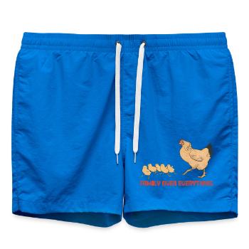 Vintage Chicken Family Love - Badeshorts - Cobalt blue - Vorne