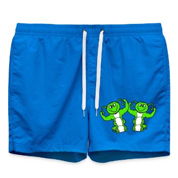 2 Raupen Bodybuilder Team Muskelaufbau Freunde süß - Badeshorts - Cobalt blue - Vorne