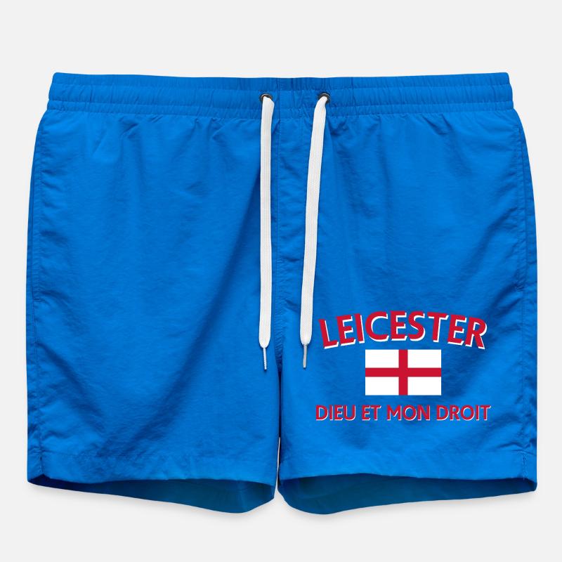 Leicester Angleterre Drapeau et devise - Short de bain - cobalt blue