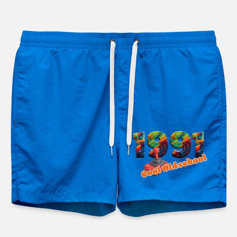 1991 – Design de jeux rétro numériques - Short de bain - cobalt blue