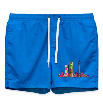 Silhouette de la tour de la ville de Guangzhou Tower Art de lignes - Short de bain - cobalt blue - Devant