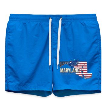 Maryland United States Vintage Souvenir - Swim Trunks - cobalt blue - Front