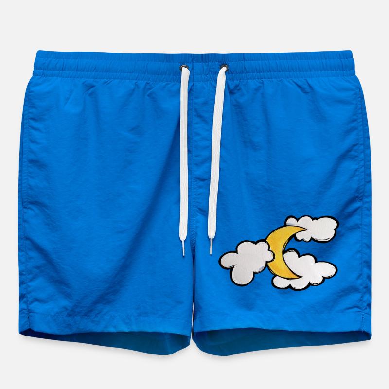 Moonlit Cloud Sketch - Swim Trunks - cobalt blue