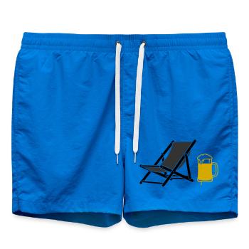 Beach Chair Beer Colored Vector - Swim Trunks - cobalt blue - Front