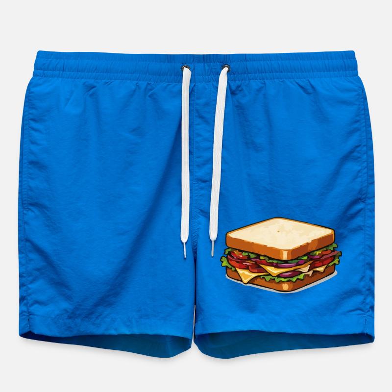 Cheese Sandwich Pop Art - Swim Trunks - cobalt blue