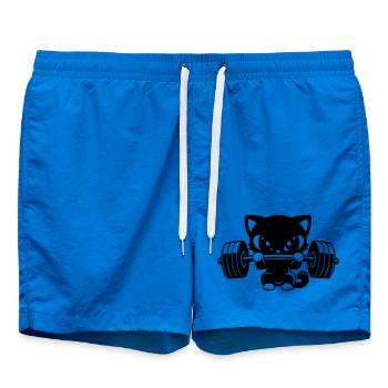 Un chat mignon soulève un haltère lourd - Short de bain - cobalt blue - Devant