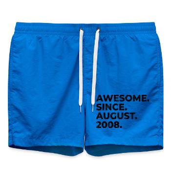 Awesome since August 2008 Geburtstag Geschenk - Badeshorts - Cobalt blue - Vorne - AI Model Male 185 light (185cm)
