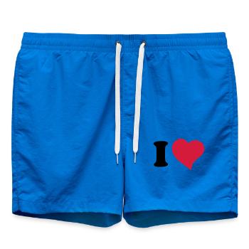 I love - Ich Liebe - Badeshorts - Cobalt blue - Vorne - AI Model Male 185 light (185cm)