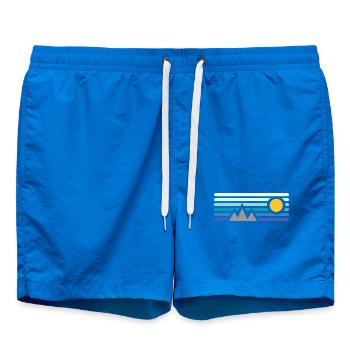 Berge - Badeshorts - Cobalt blue - Vorne - AI Model Male 185 light (185cm)