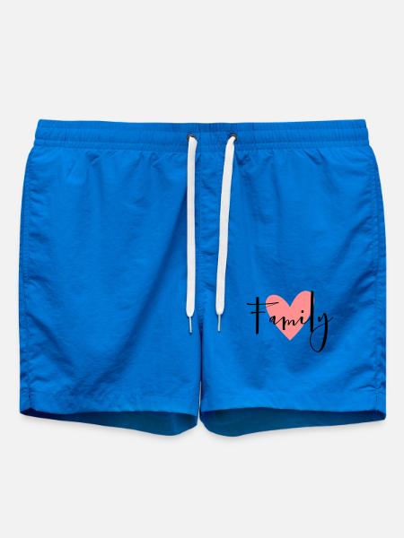 Famille coeur idée cadeau parents enfant amour - Short de bain - cobalt blue