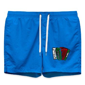 Abstraktes Akkordeon Design in Lebendigen Farben - Badeshorts - Cobalt blue - Vorne - AI Model Male 185 light (185cm)
