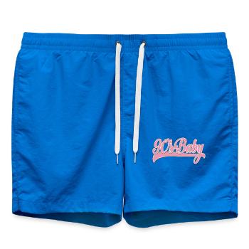 Script rétro rose bébé des années 90 - Short de bain - cobalt blue - Devant - AI Model Male 185 light (185cm)