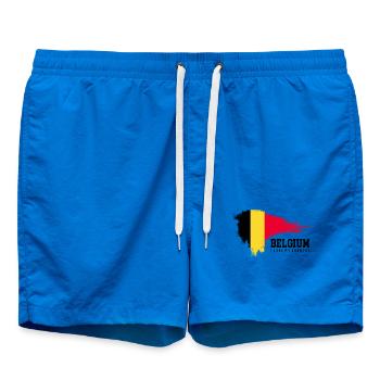 Gelber Strich Roter Spritzer - Badeshorts - Cobalt blue - Vorne - AI Model Male 185 light (185cm)