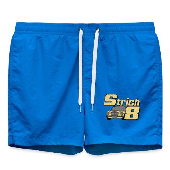 MB W115 W114 , Strich 8 , Oldtimer Kult (25) - Badeshorts - Cobalt blue - Vorne - AI Model Male 185 light (185cm)