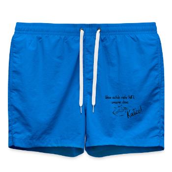 Wenn nichts mehr hilft, umarme deine Katze - Badeshorts - Cobalt blue - Vorne - AI Model Male 185 light (185cm)