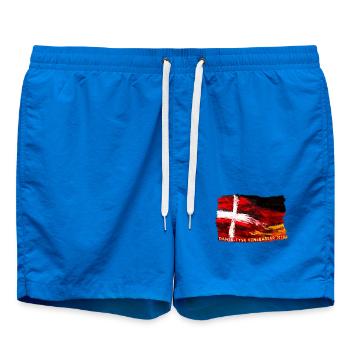 dansk tysk venskab - Deutsch dänische Freundschaft - Badeshorts - Cobalt blue - Vorne - AI Model Male 185 light (185cm)