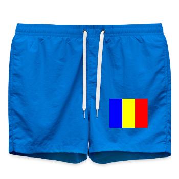 Drapeau de la Roumanie avec design de barre de couleur - Short de bain - cobalt blue - Devant - AI Model Male 185 light (185cm)