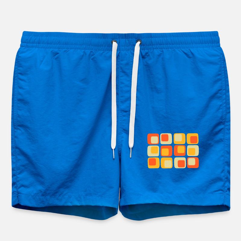 70s Pattern - Swim Trunks - cobalt blue