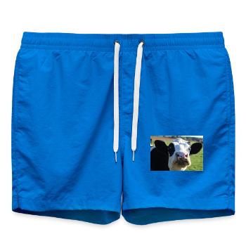 Affiche vache - Short de bain - cobalt blue - Devant - AI Model Male 185 light (185cm)