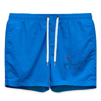 Zeichnung des Kindes, Familie, Elternteil, Kind - Badeshorts - Cobalt blue - Vorne - AI Model Male 185 light (185cm)