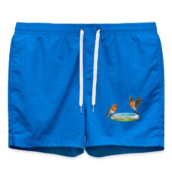 Potions d’oiseaux avec deux rouges-gorges hilares - Short de bain - cobalt blue - Devant - AI Model Male 185 light (185cm)