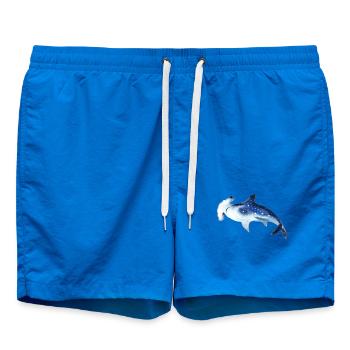 Hammerhai Shark Watercolor Aquarell Shirt - Badeshorts - Cobalt blue - Vorne - AI Model Male 185 light (185cm)