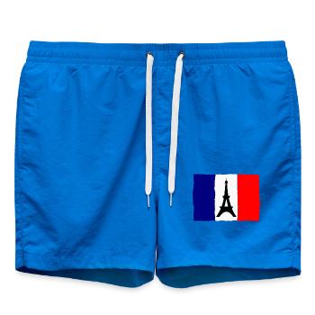 FOOTBALL. SPORT. FRANCE. CHAMPION. BLEU BLANC ROUG - Short de bain - cobalt blue - Devant - AI Model Male 185 light (185cm)
