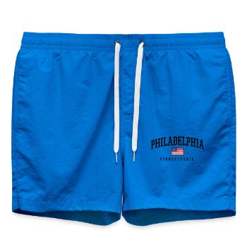 Philadelphia Pennsylvania Vintage Flagge - Badeshorts - Cobalt blue - Vorne - AI Model Male 185 light (185cm)
