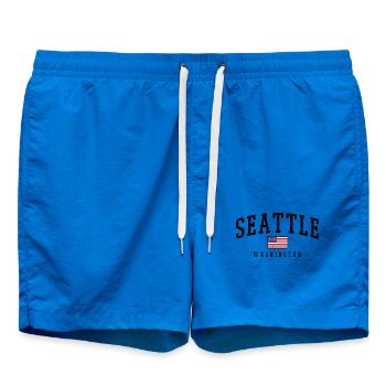 Seattle Washington USA - Badeshorts - Cobalt blue - Vorne - AI Model Male 185 light (185cm)