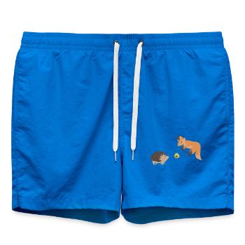Fuchs und Igel spielen mit einer Kastanie Fußball - Badeshorts - Cobalt blue - Vorne - AI Model Male 185 light (185cm)