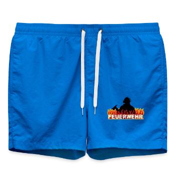 Feuerwehr - Badeshorts - Cobalt blue - Vorne - AI Model Male 185 light (185cm)