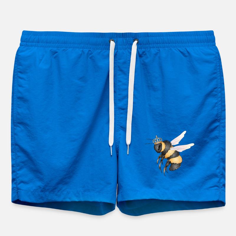 Zeichnung einer fliegenden Hummel mit Krone - Badeshorts - Cobalt blue