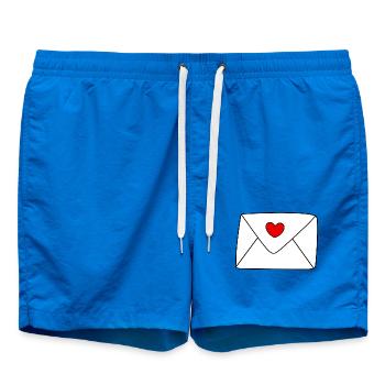 Herz Brief Liebesbrief Geschenk Valentinstag Paare - Badeshorts - Cobalt blue - Vorne - AI Model Male 185 light (185cm)