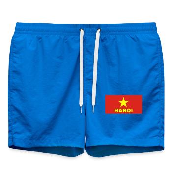 Hanoi Stadt in vietnamesischer Flagge - Badeshorts - Cobalt blue - Vorne - AI Model Male 185 light (185cm)